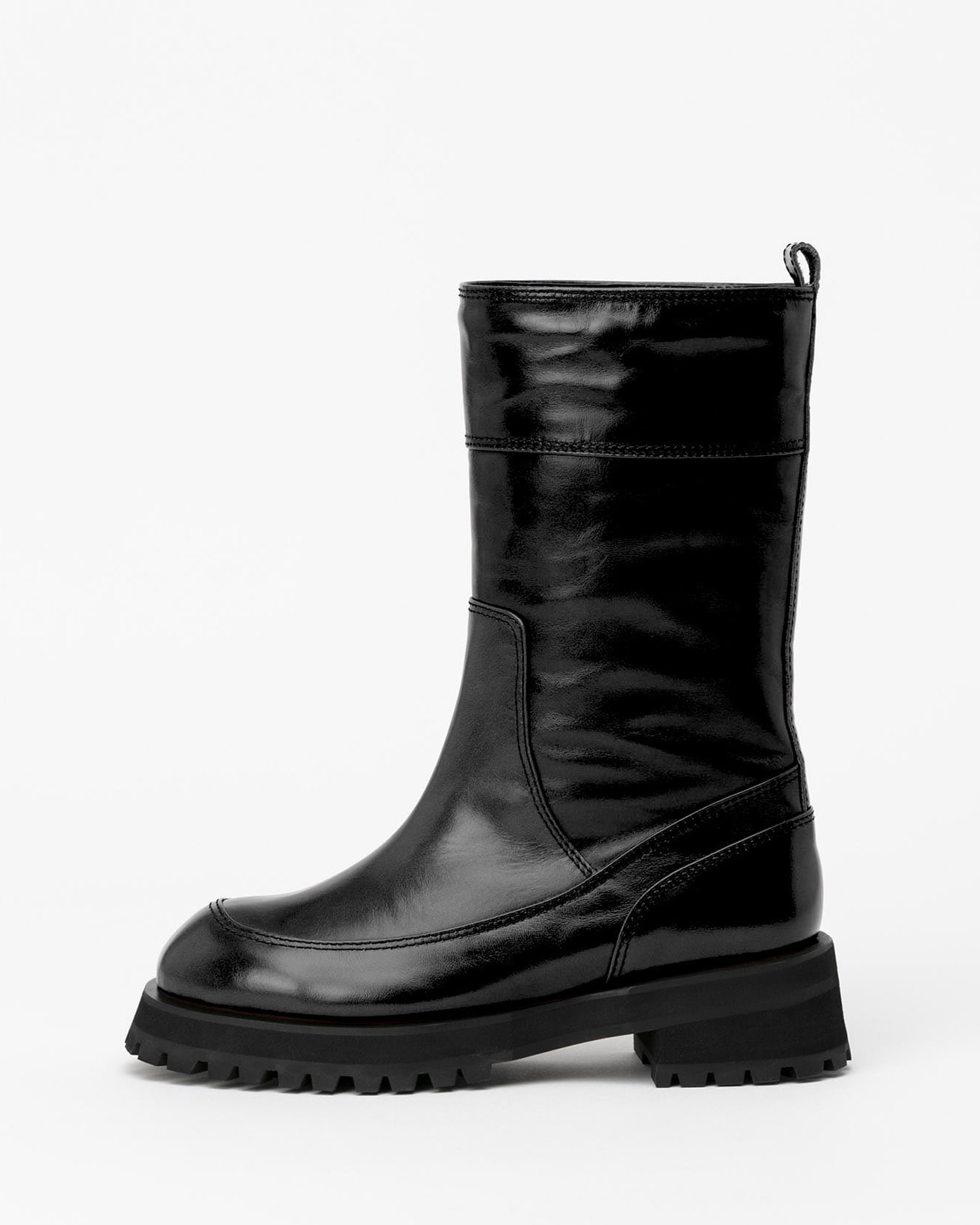 Brica Fur Lining Boots in Textured Black