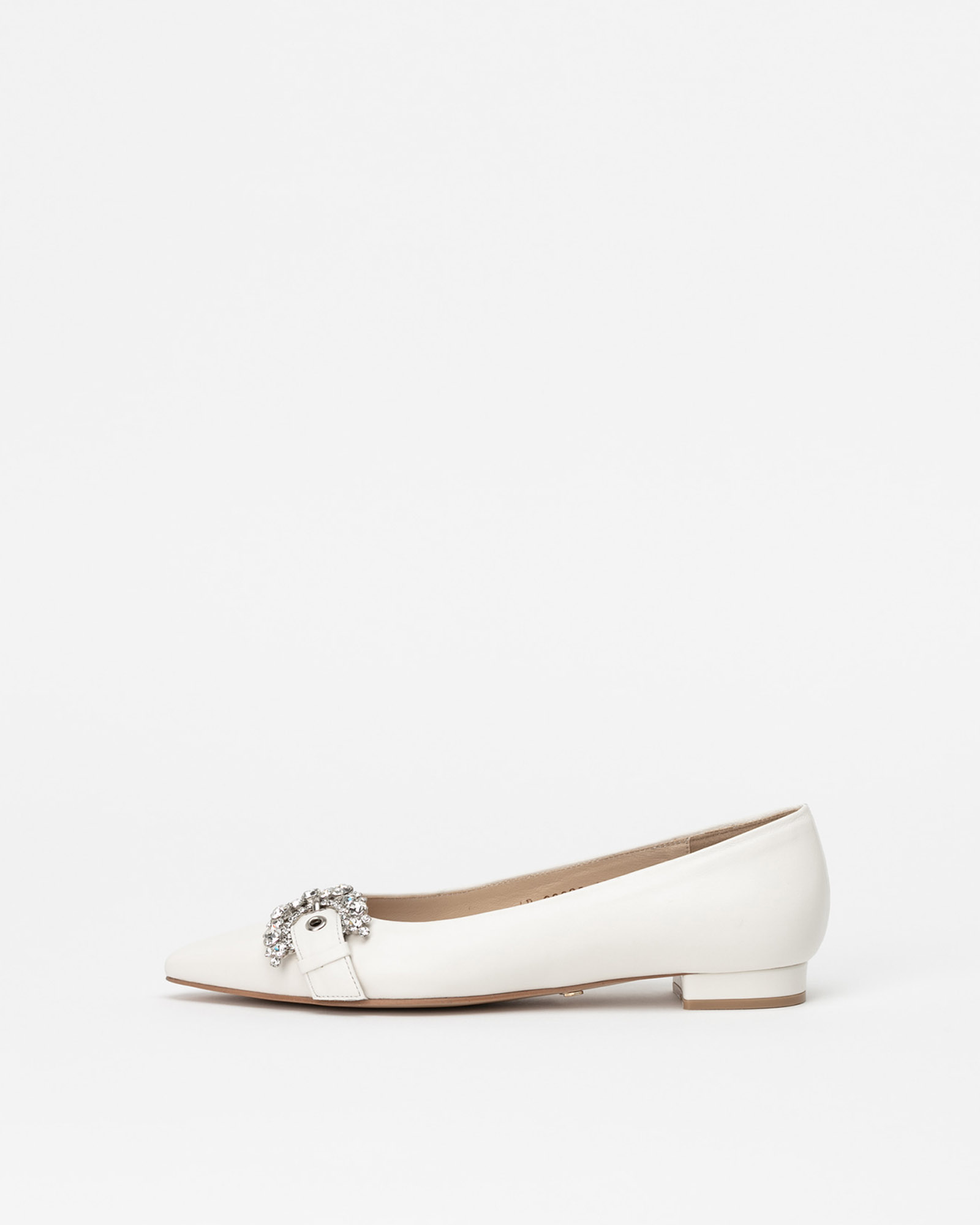 Clea Jeweled Flat shoes in Pure White