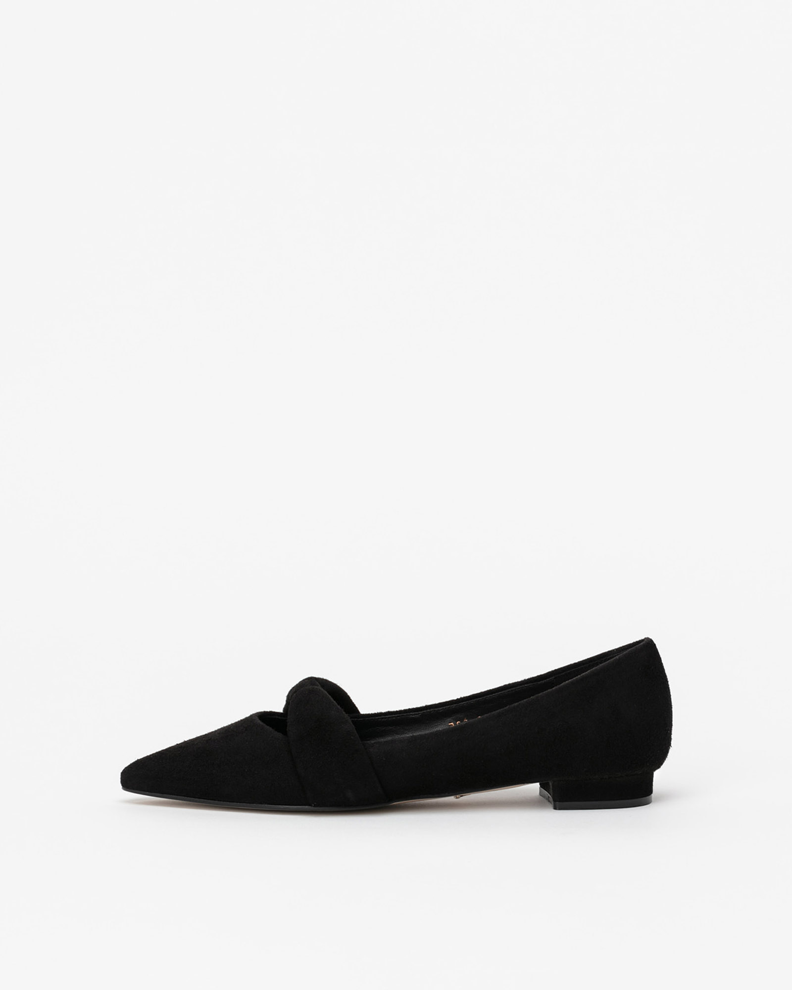 Rennes Flat Shoes in Black Suede