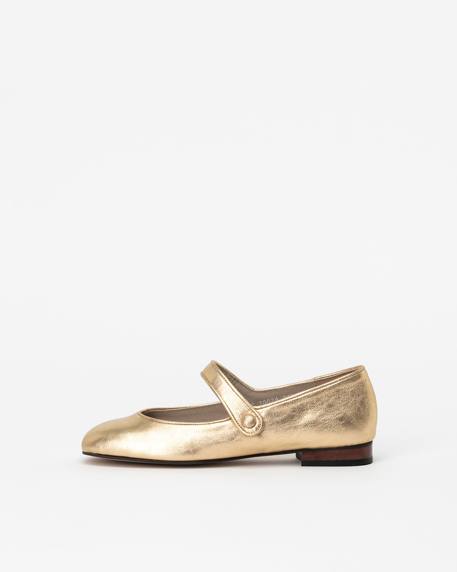 Amina Maryjane Flat Shoes in Yellow Gold