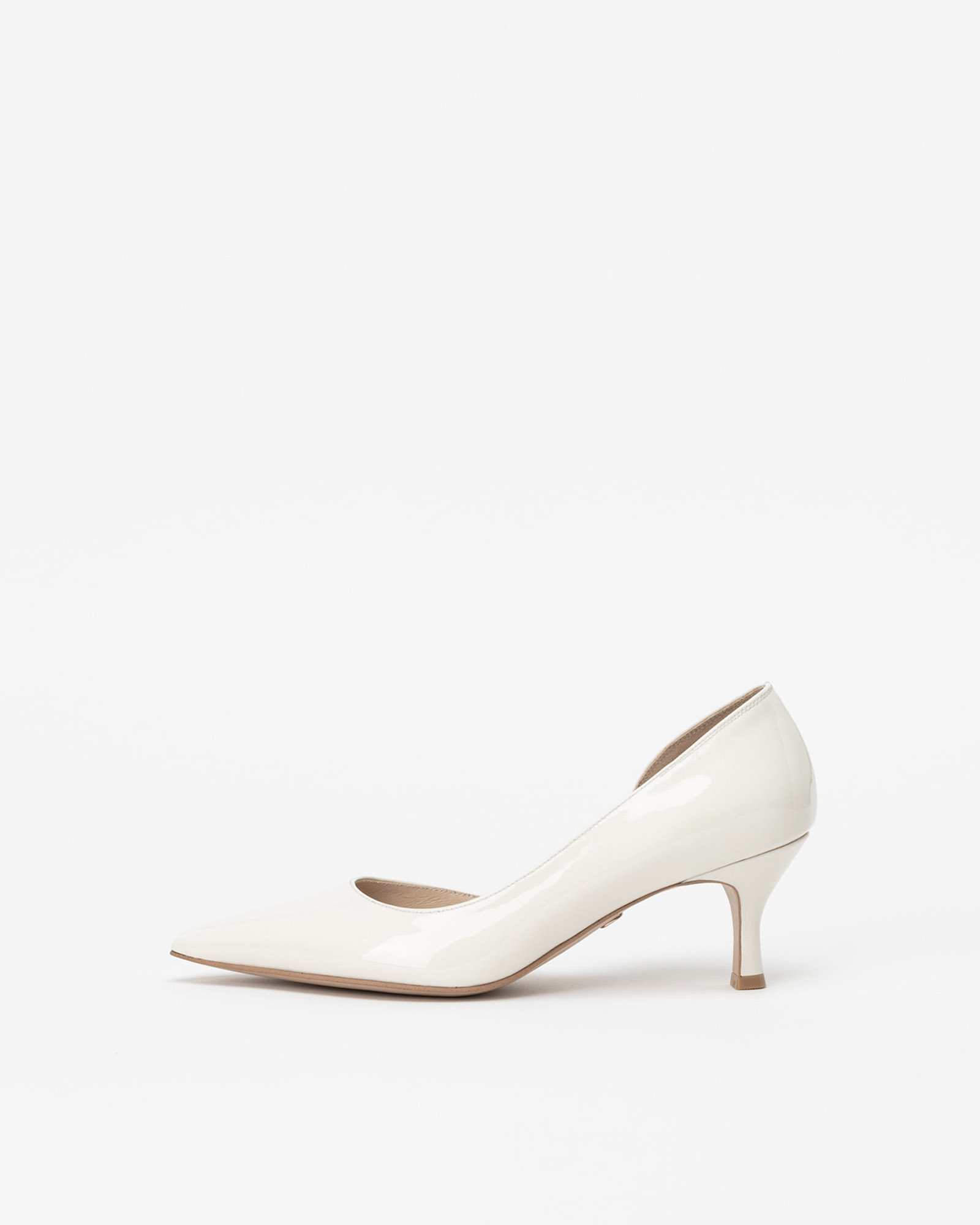 Francis Sidecut Pumps in Milky White Patent