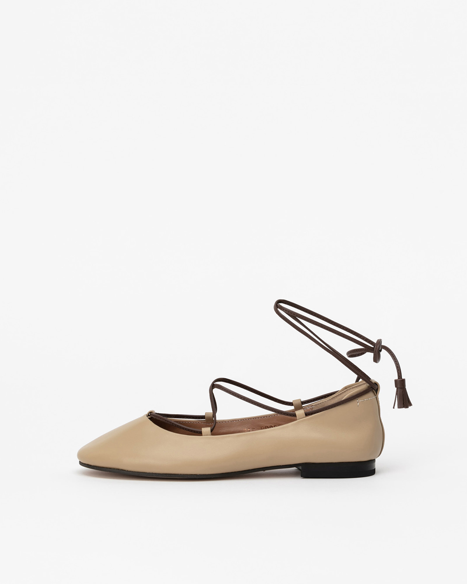 Ladonna Strap Flat Shoes in Down Yellow Beige