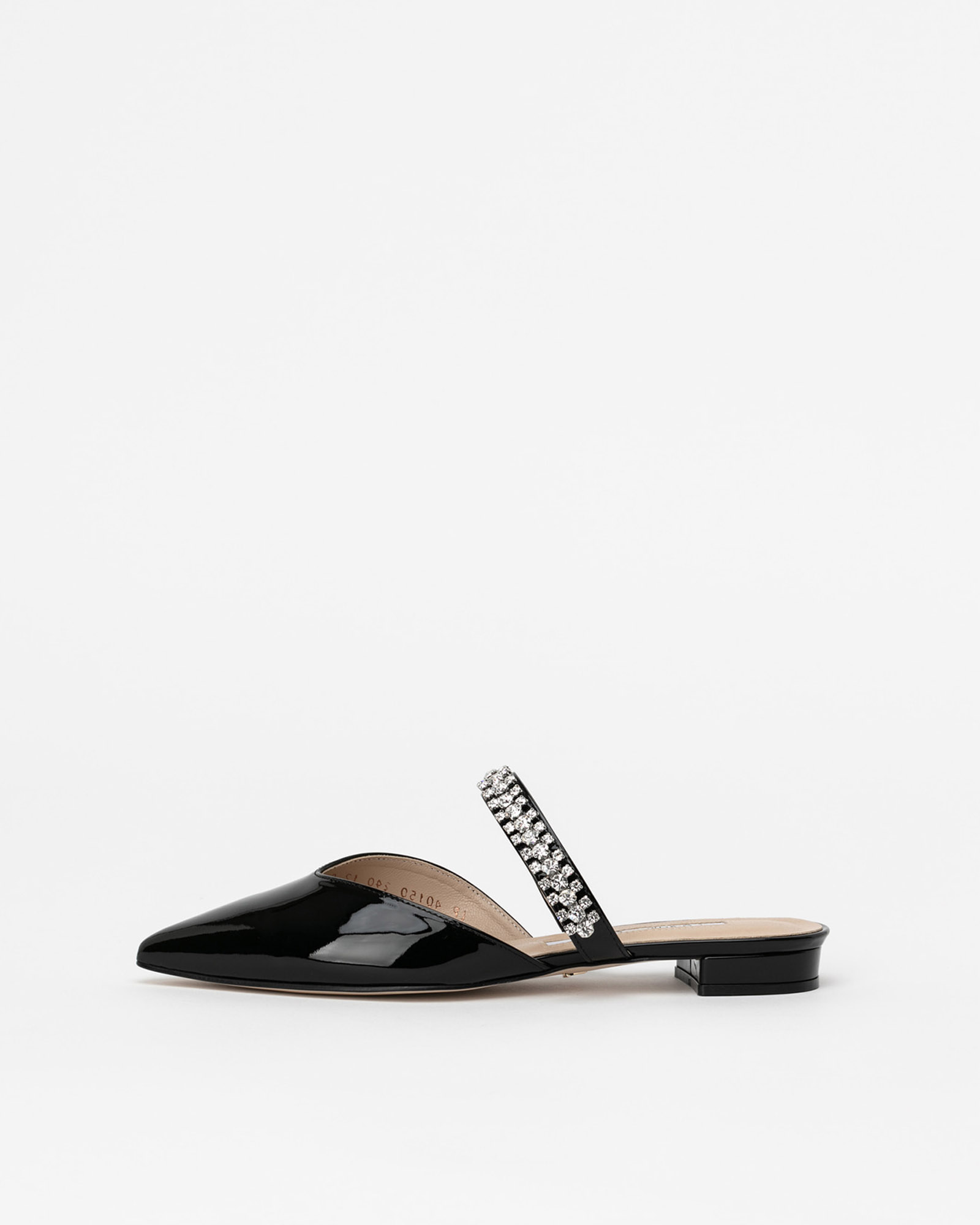 Patio Jeweled Slides in Black Patent