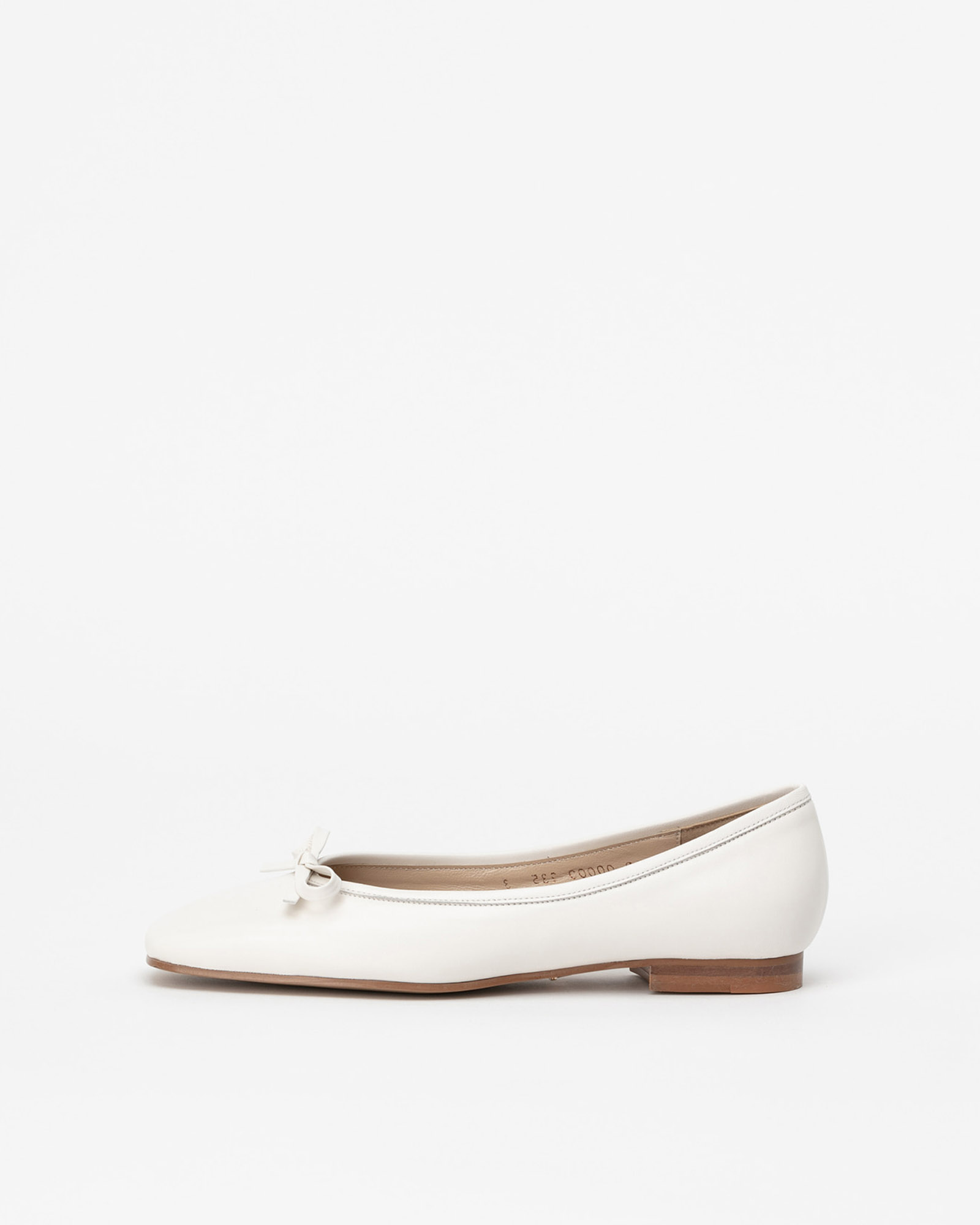 Portel Square Toe Flat Shoes in Pure White