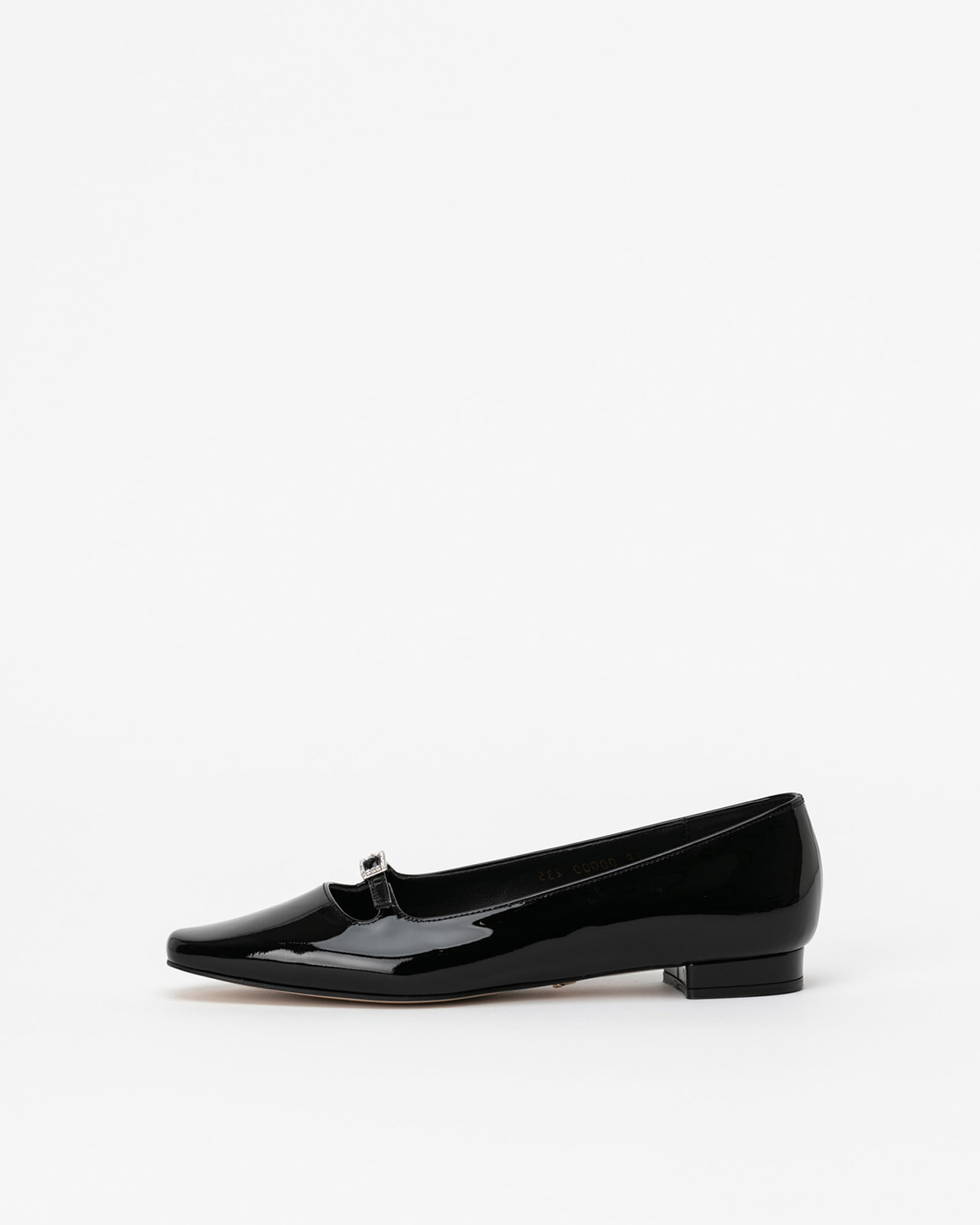 Contralto Embellished Flat Shoes in Black Patent