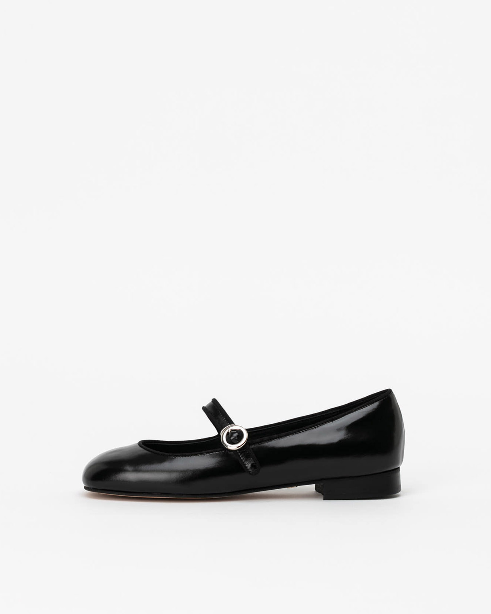 Aspen Maryjane Flat Shoes in Textured Black