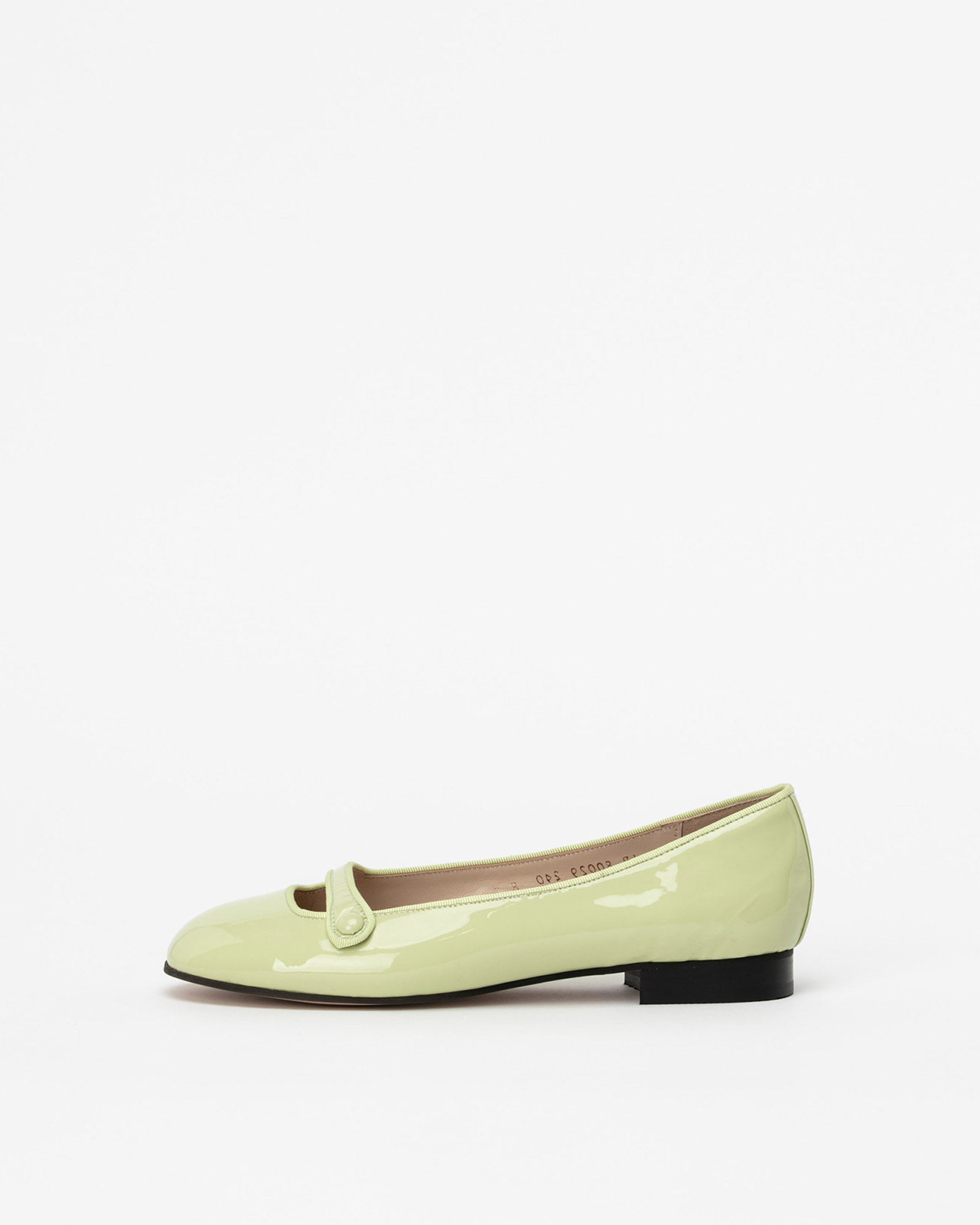 Annette Maryjane Flat Shoes in Shadow Lime Patent