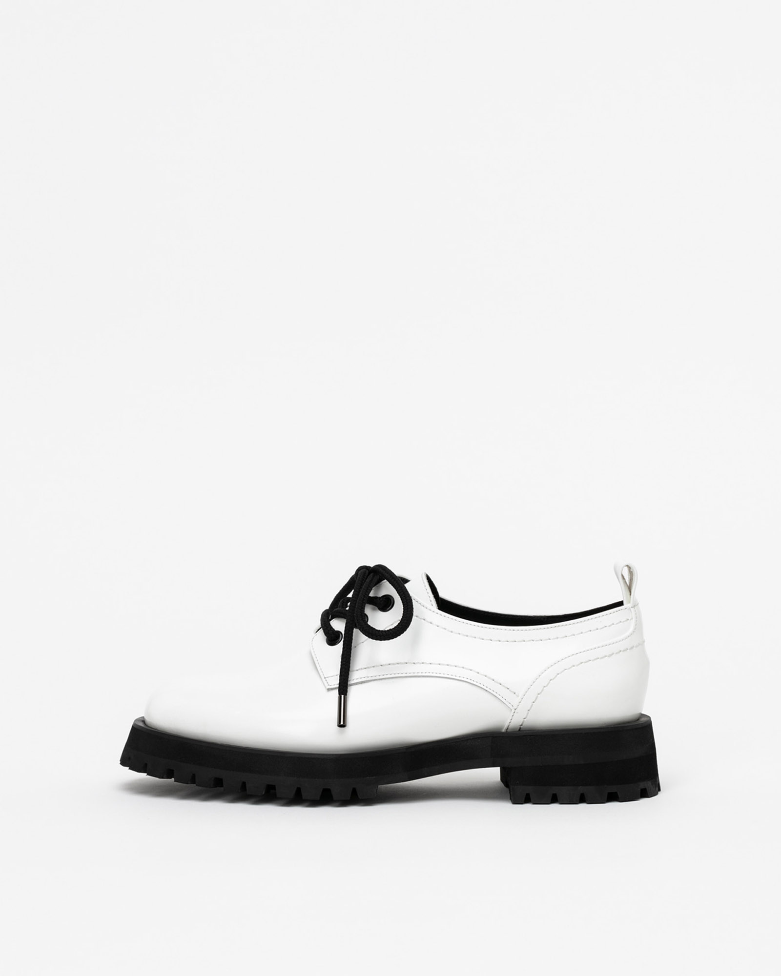 Aleta Lug-sole Lace-up Loafers in White Box