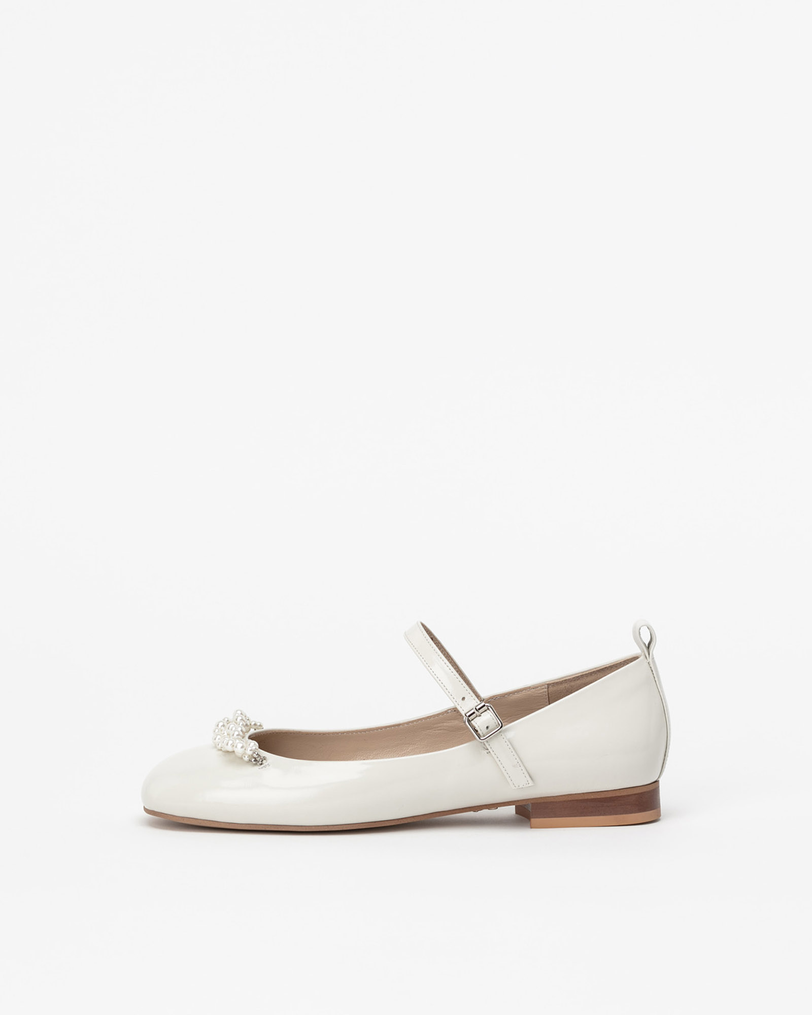 Suelle Embellished Maryjane Flats in Textured Ivory