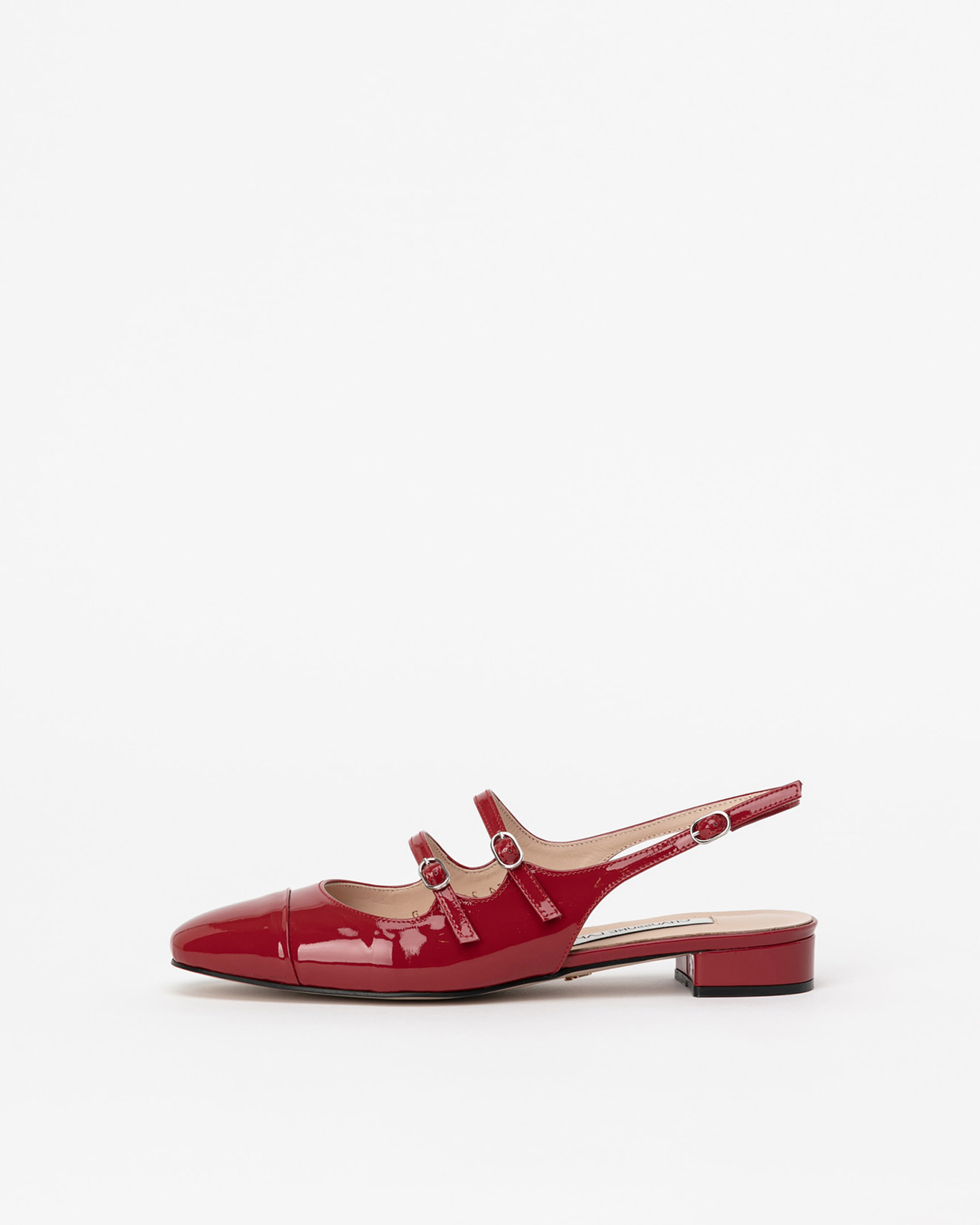 Crescin Maryjane Slingback Flat shoes in Red Patent