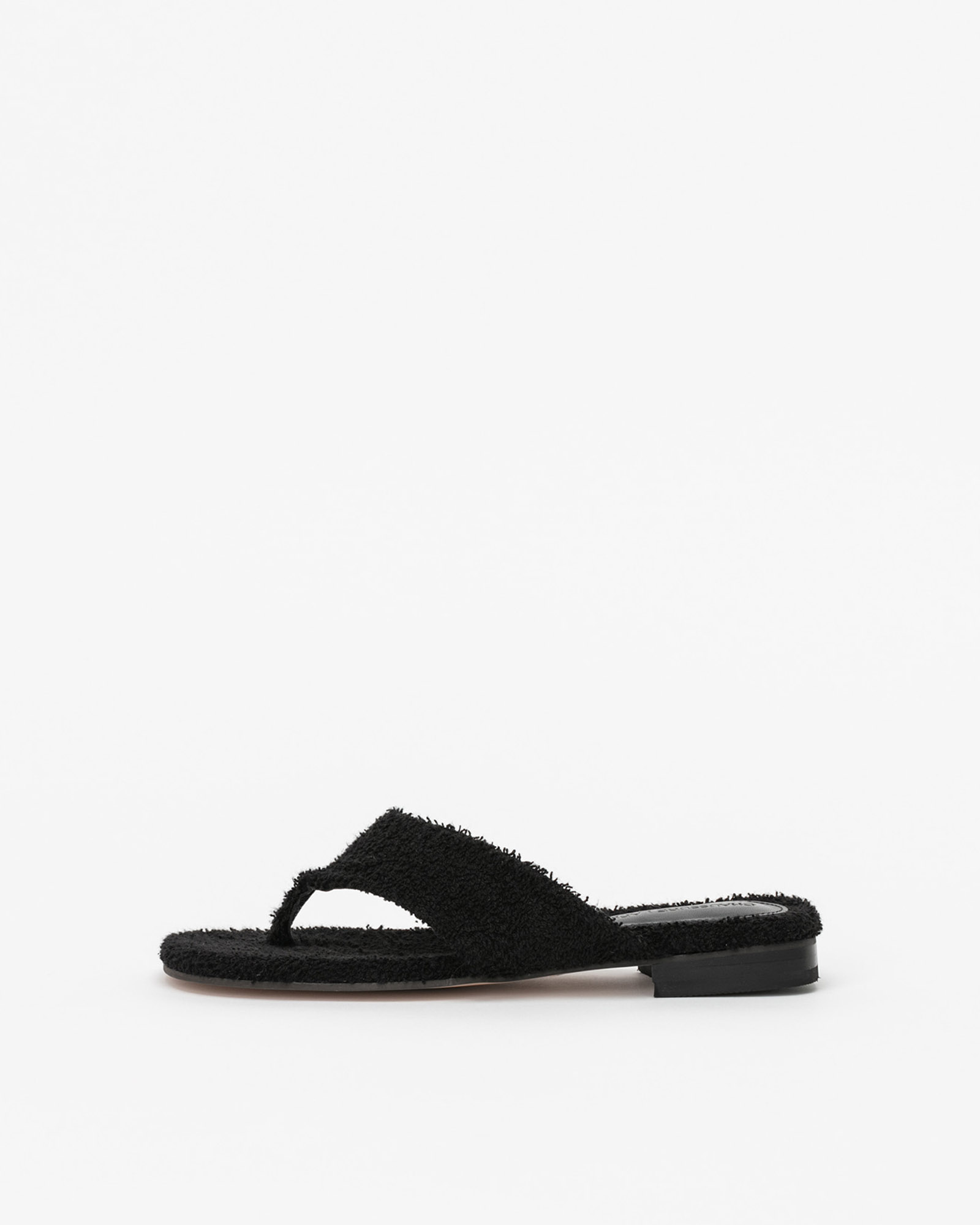 Brenda Thong Slide Sandals in Black