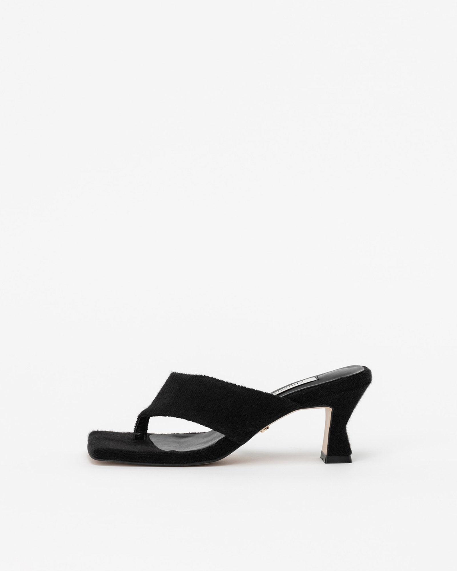 Brenda Thong Mule Sandals in Black