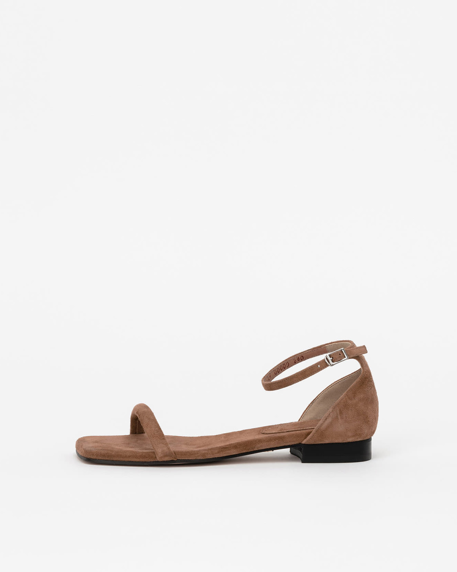 Grayon Padded Strap Flat Sandals in Mocha Brown Suede