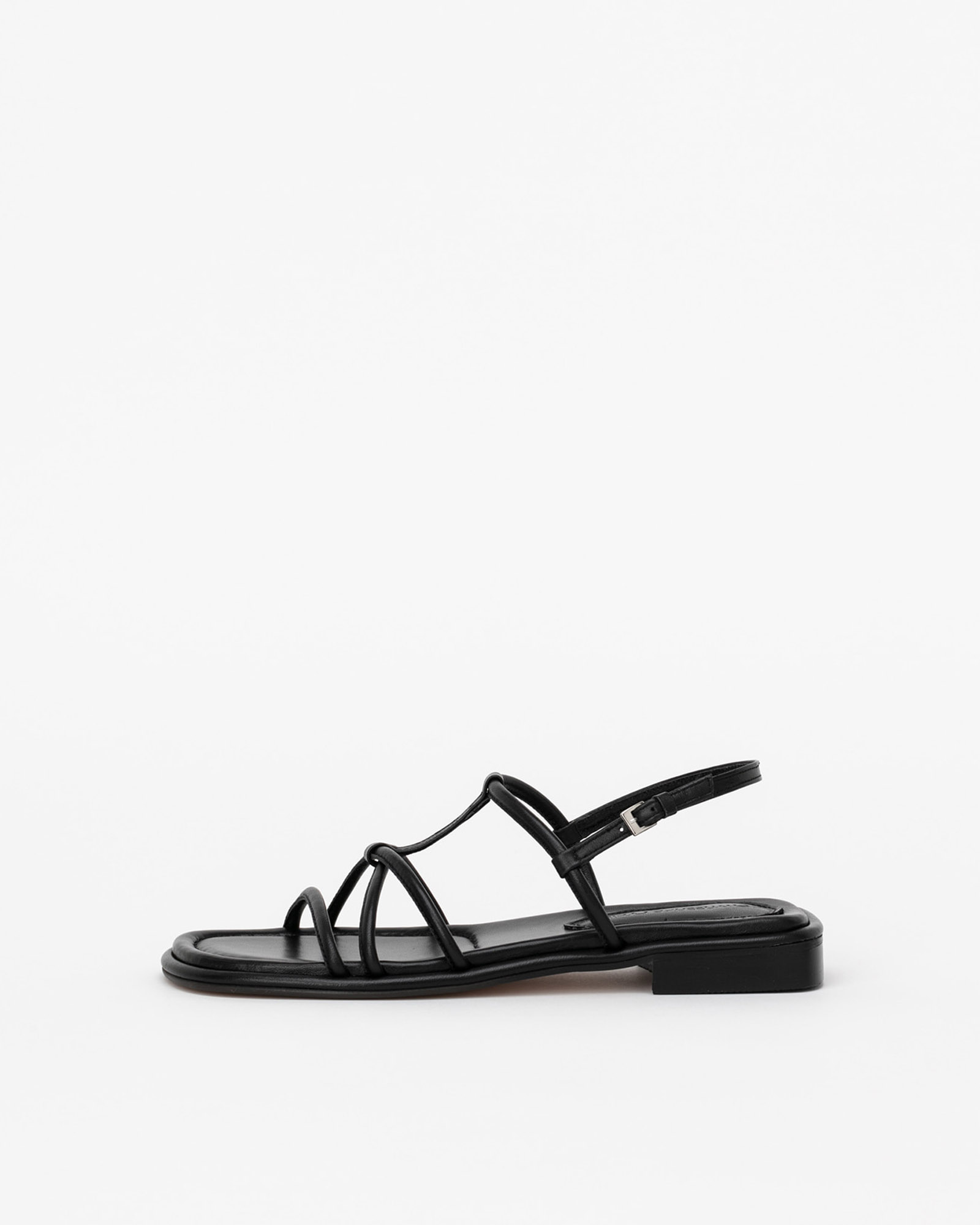 Restee Padded Strap Flat Sandals in Black