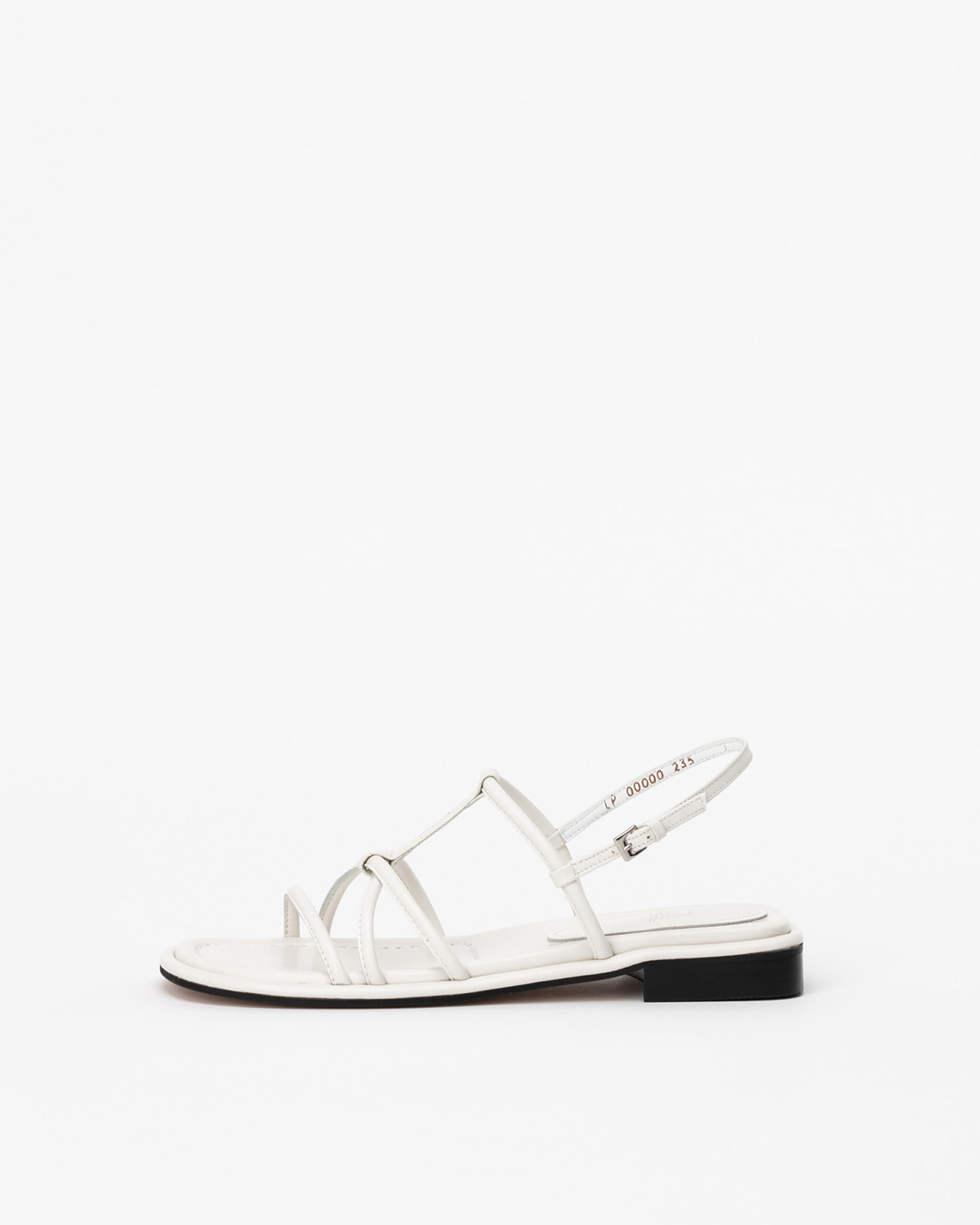 Restee Padded Strap Flat Sandals in Pure White