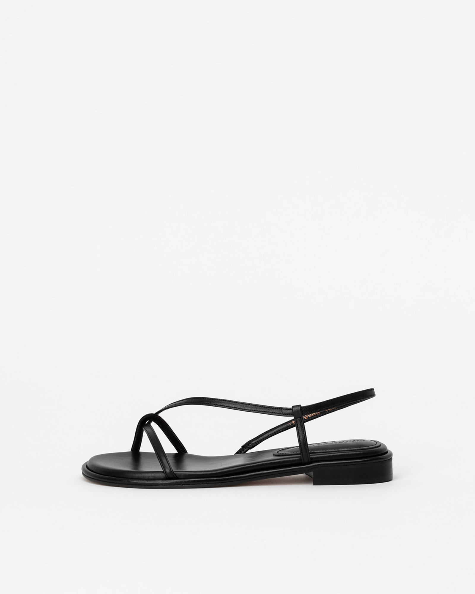 Bron Strap Flat Sandals in Regular Black