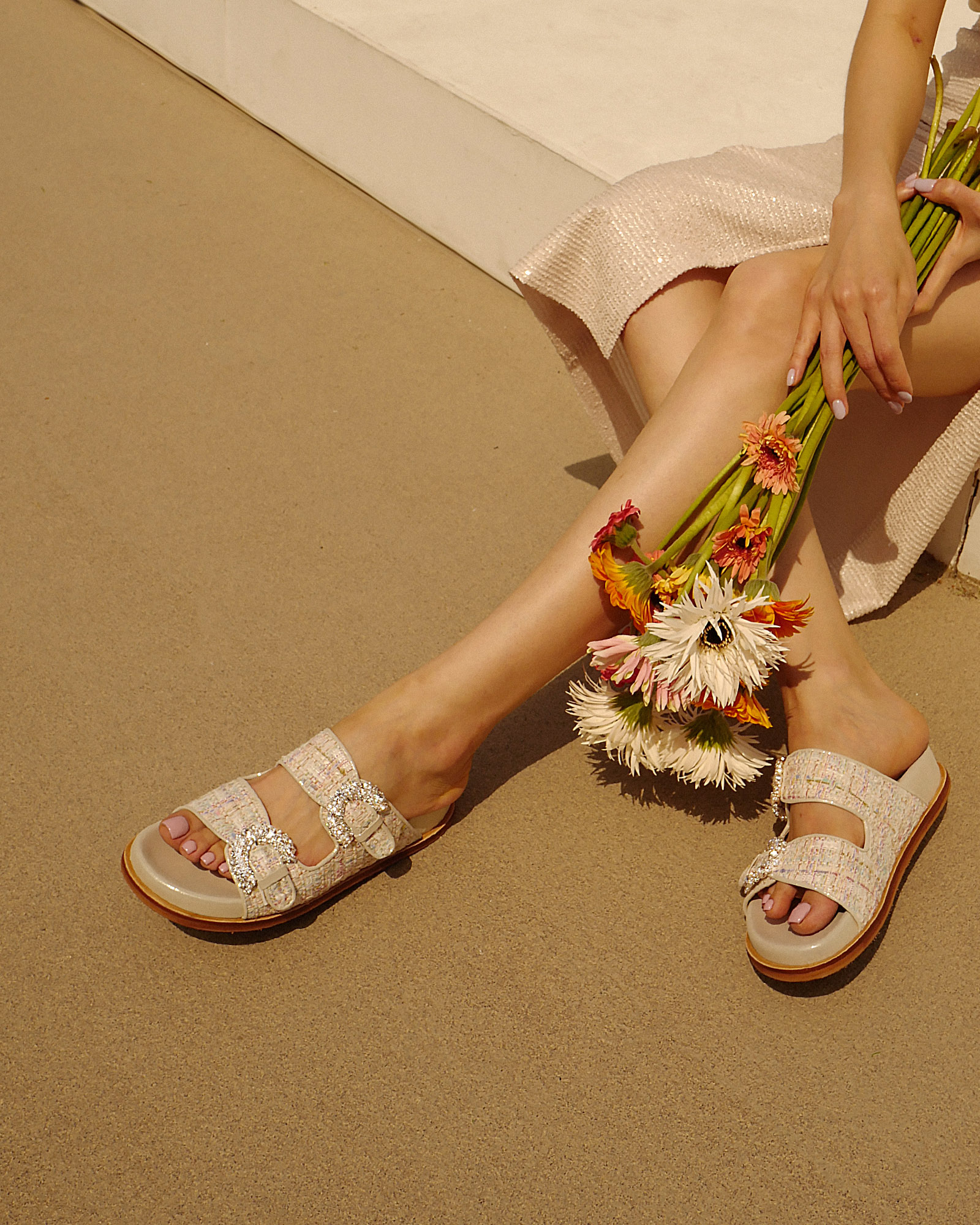 Celina Embellished Footbed Slides