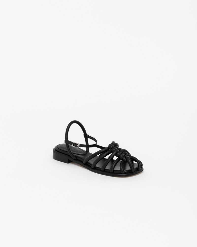 Benn Padded Strap Flat Sandals in Black