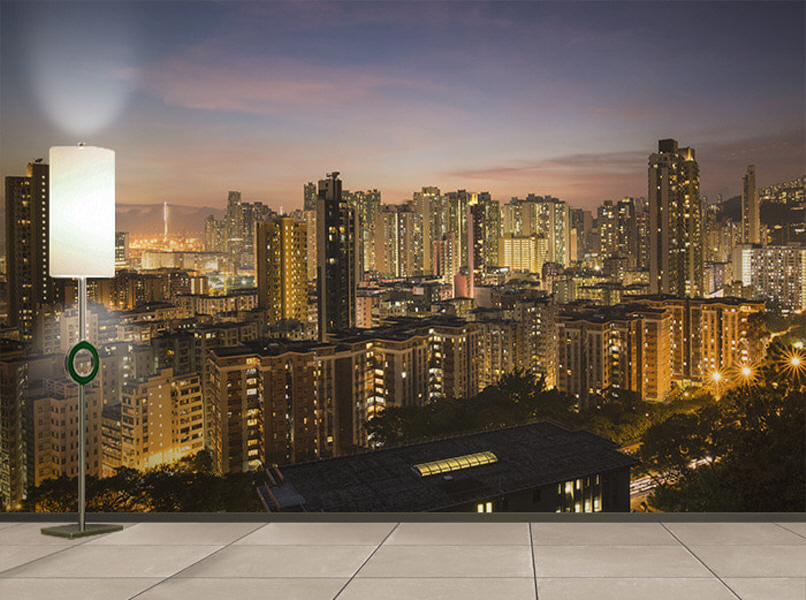 포토벽지-17PH112 홍콩 야경 도시 빌딩숲(by Russell_Yan) 3폭 (주문 제작도 가능)