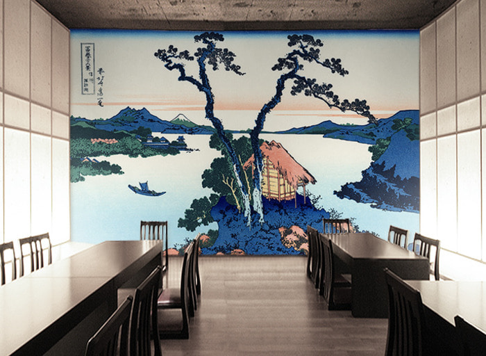 일본화 벽지 (가츠시카 호쿠사이) 17O015 일식집 3폭(주문 제작도 가능)