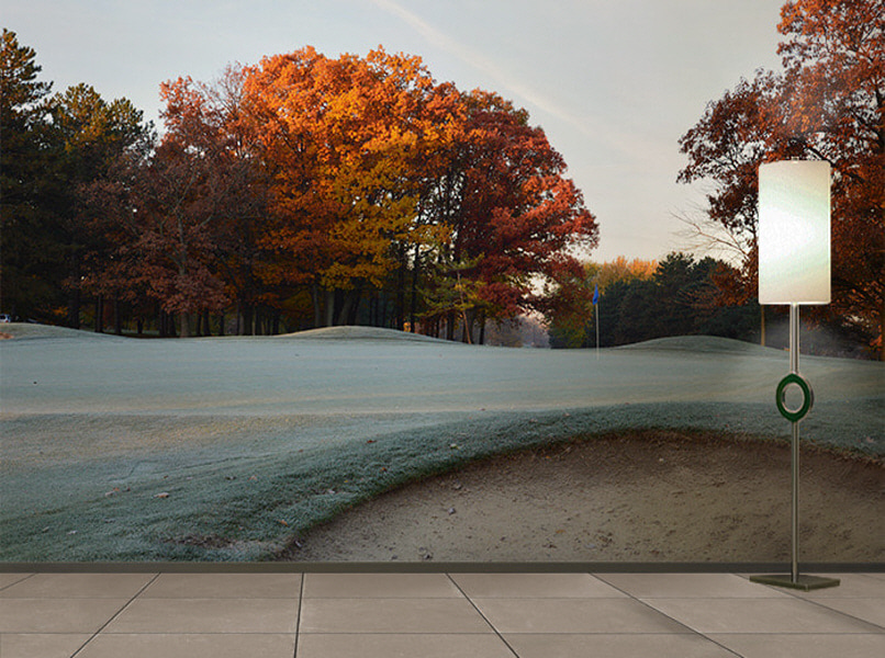 포토 벽지-17PH636 Golf Course 골프 코스 벙커 단풍 3폭(주문 제작도 가능)