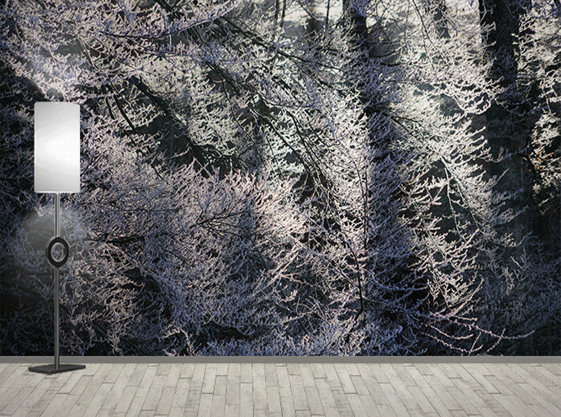 포토 벽지-17PH673 Hoarfrost 산 숲 얼음결정 눈 3폭(주문 제작도 가능)