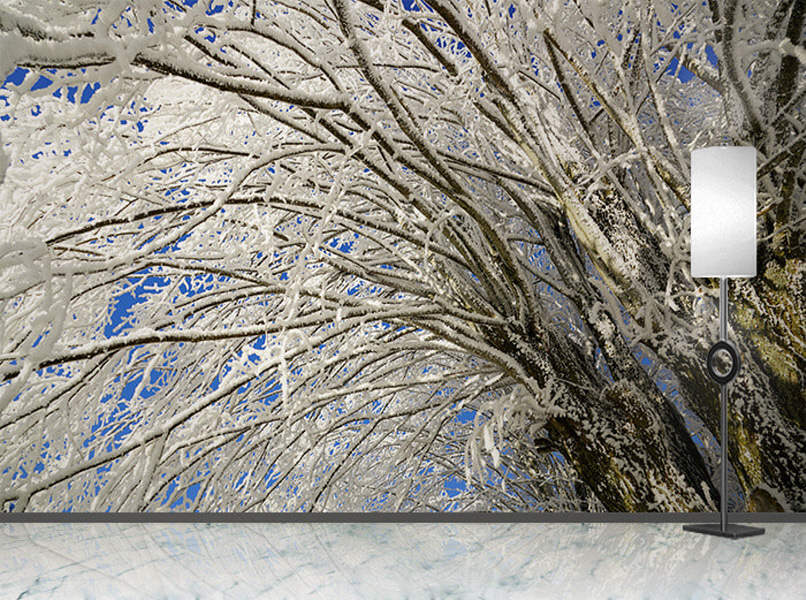 포토 벽지-17PH674 Tree 산 나무 숲 눈 얼음 3폭(주문 제작도 가능)