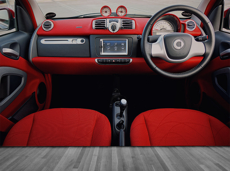 포토 벽지-17PH789 붉은색 카시트 자동차 Auto 3폭(주문 제작도 가능)