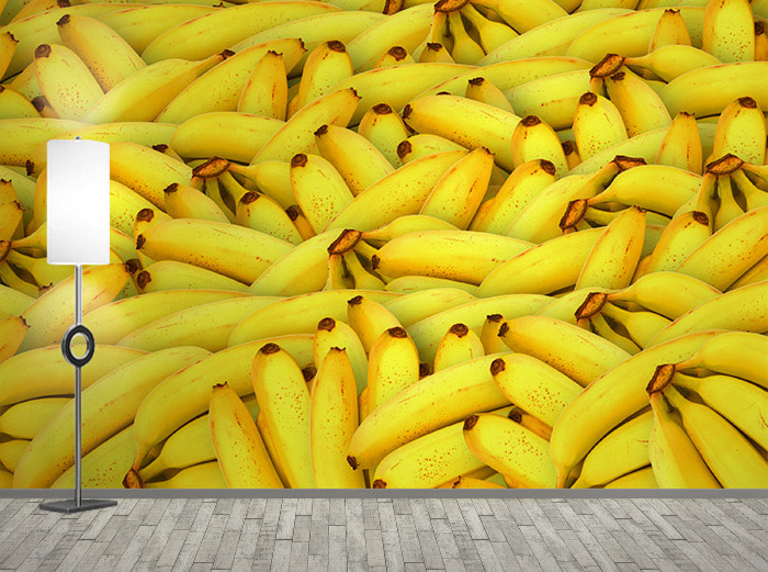 포토 벽지-18PH072 바나나 과일 노란색 3폭(주문 제작도 가능)