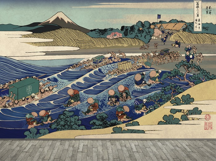 일본화 벽지 20o016 가츠시카 호쿠사이 3폭(주문 제작도 가능)