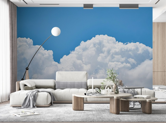 포토벽지-22ph076-뭉게 구름 거실 벽지 풍경 밝은 3폭(주문 제작도 가능)