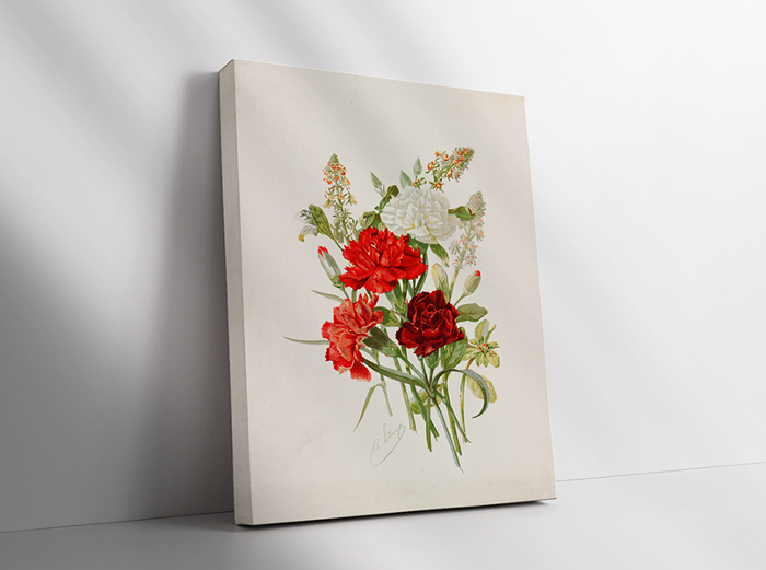 캔버스 액자(직사각)- 23AF023 Alois Lunzer 알로이스 룬처 Carnations and Mignonette 정물 꽃  액자