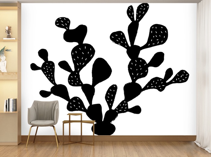일러스트 벽지-13I073-1 선인장톡 식물그림 부엌 3폭(주문 제작도 가능)