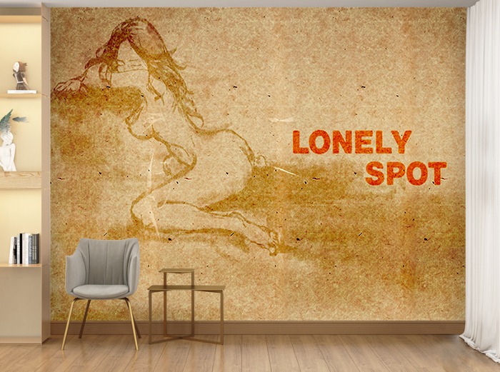 일러스트 벽지-10I076-lonelyspot 외로움 사람 감정 3폭(주문 제작도 가능)