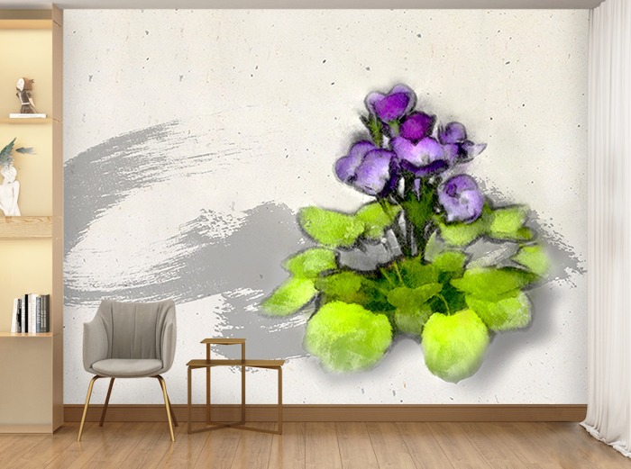 꽃-11F055-violet 제비꽃 바이올렛 보라색 향기 3폭(주문 제작도 가능)