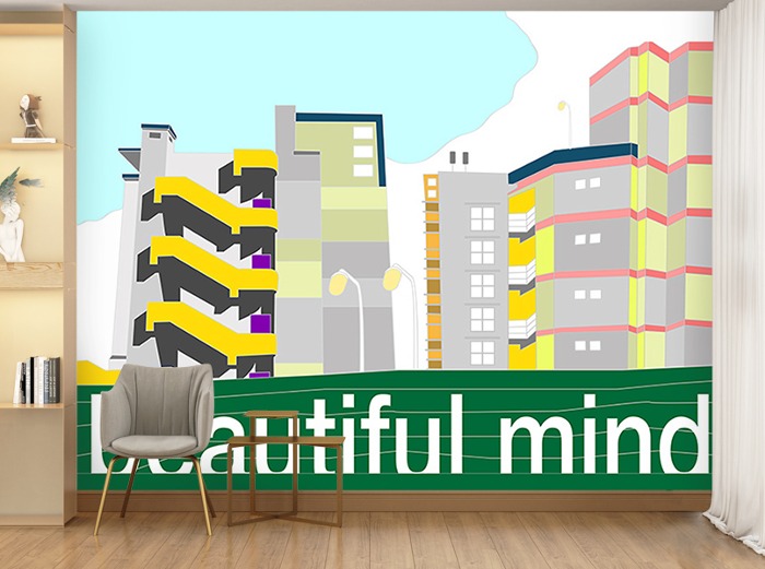 일러스트 벽지-14I003-beautiful mind 아트 3폭(주문 제작도 가능)