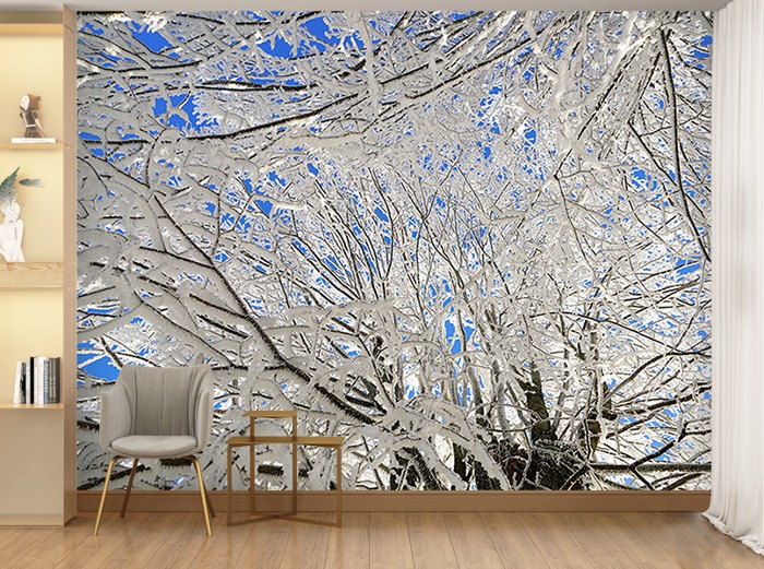 포토 벽지-17PH962 tree 설경 눈꽃 snow 3폭(주문 제작도 가능)