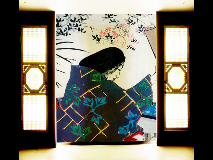 일본화 벽지 (츠키오카 요시토시) 10PB0601 일식집 1폭(주문 제작도 가능)