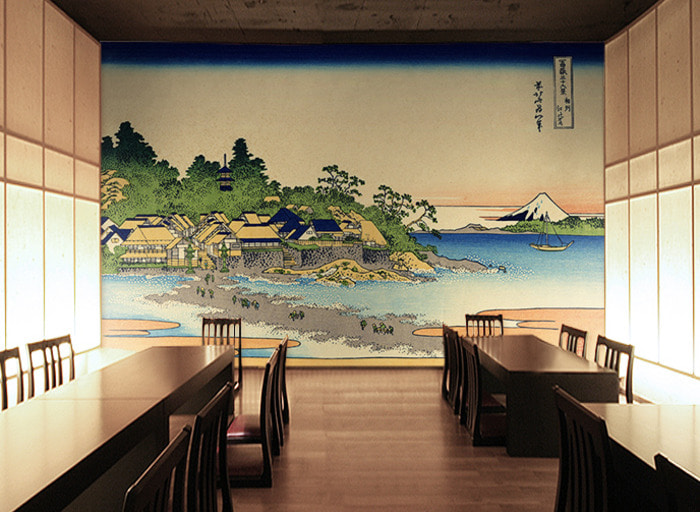일본화 벽지 (가츠시카 호쿠사이) 17O022 일식집 판화 3폭(주문 제작도 가능)