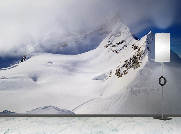 포토 벽지-17PH651 Jungfraujoch 융프라우요흐 만년설 산 눈 3폭(주문 제작도 가능)