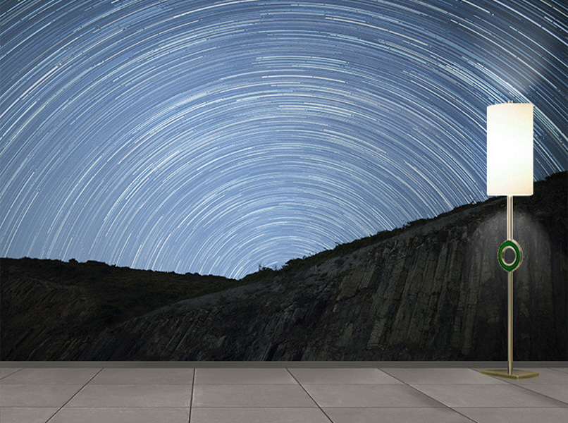 포토 벽지-17PH995 night sky 밤하늘 별 천장 3폭(주문 제작도 가능)