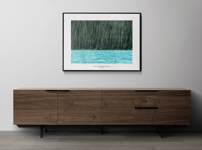 프레임액자(직사각)-22if006R-에메랄드빛 숲과 호수