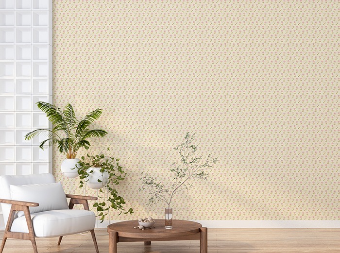 패턴 벽지 - 23pt004 - 따뜻한 분위기의 꽃무늬패턴 3폭(주문 제작도 가능)