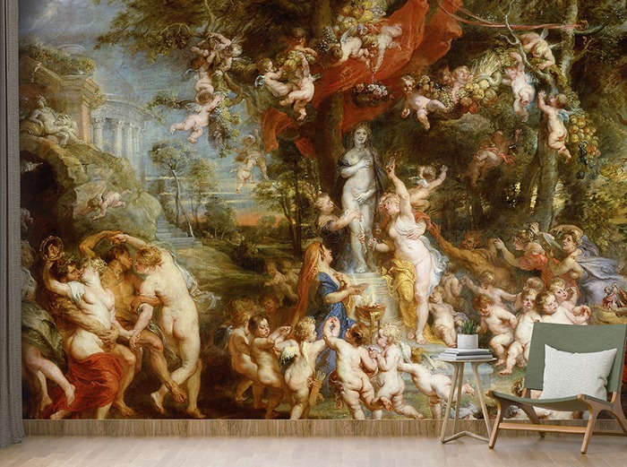 명화벽지 23p244 - 루벤스 Peter Paul Rubens The Feast of Venus 3폭(주문 제작도 가능)
