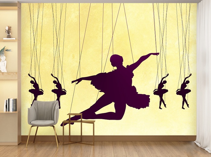 일러스트 벽지-10I017-발레 발레리나 댄스 춤 3폭(주문 제작도 가능)