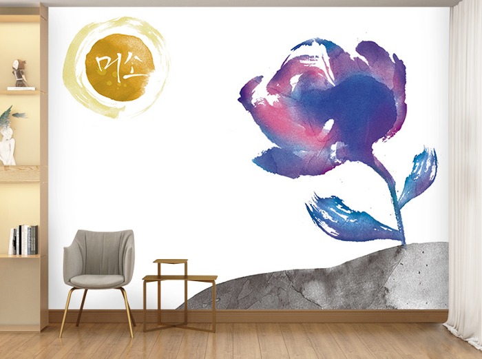 꽃 벽지-11F026-미소 거실 그림 3폭(주문 제작도 가능)
