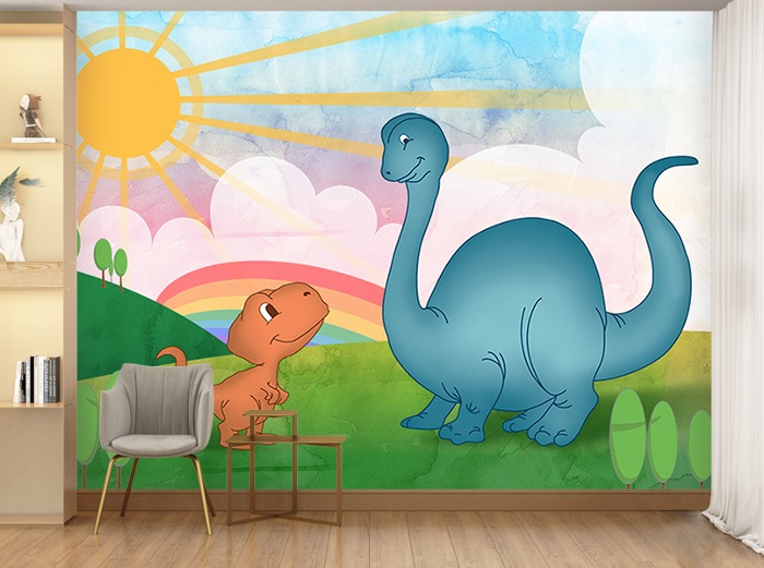 아동 벽지-10K019-공룡친구들 놀이방 3폭(주문 제작도 가능)