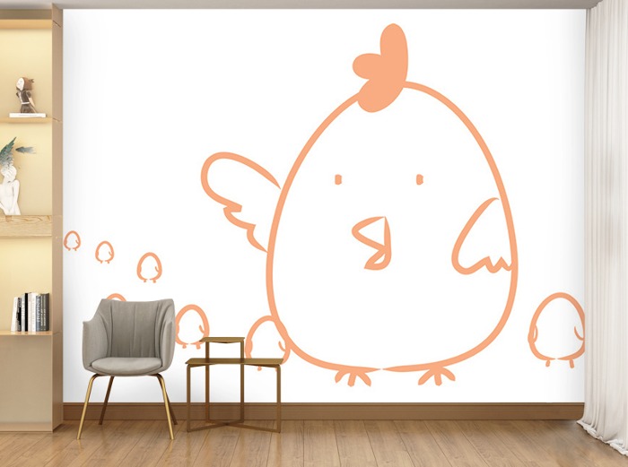 아동 벽지-15K006-닭 동물 아기방 동화 3폭(주문 제작도 가능)