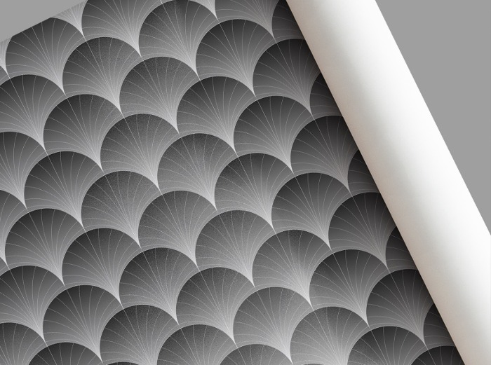 패턴벽지 24pt018 일본풍 반원 기하학 패턴 벽지 한폭 벽지 (주문 제작도 가능)