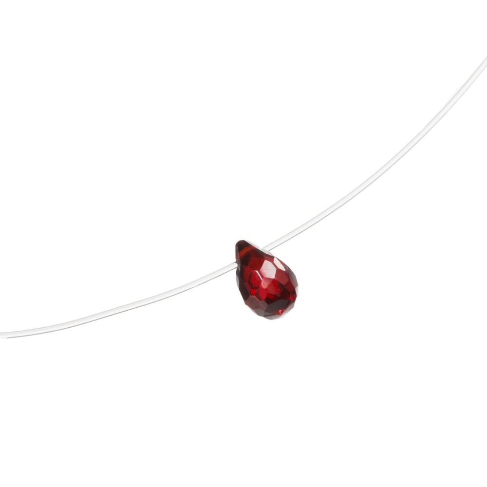 Red Zircon Floating Necklace